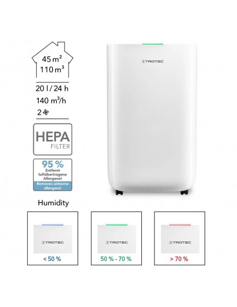 Trotec TTK 70 HEPA Nem Alma ve Hava Temizleme Cihazı Trotec TTK 70 HEPA Nem Alma ve Hava Temizleme Cihazı