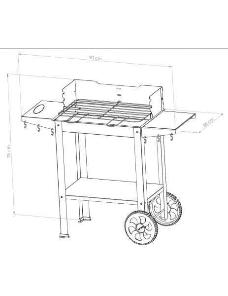 WETTERSTEIN Tekerlekli Mangal/Barbekü METAL Sehpalı/Raflı S MODEL WETTERSTEIN Tekerlekli Mangal/Barbekü METAL Sehpalı/Raflı S MODEL
