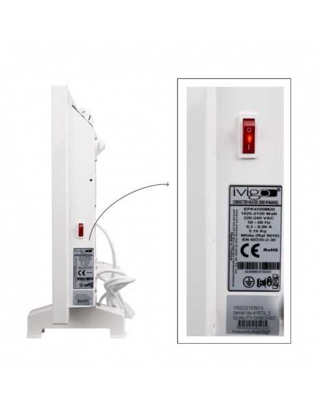 ivigo EPK4590M20B İvigo Elektrikli Panel Konvektör Isıtıcı Manuel 2000 Watt Beyaz ivigo EPK4590M20B İvigo Elektrikli Panel Konvektör Isıtıcı Manuel 2000 Watt Beyaz